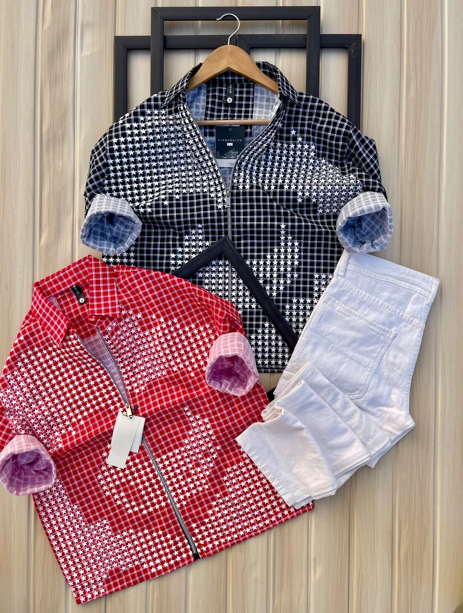 Brand :- DISGNER HOOD  Party wear Most demanded premium shirt article  Complete zipper Boxy fit shirt 5