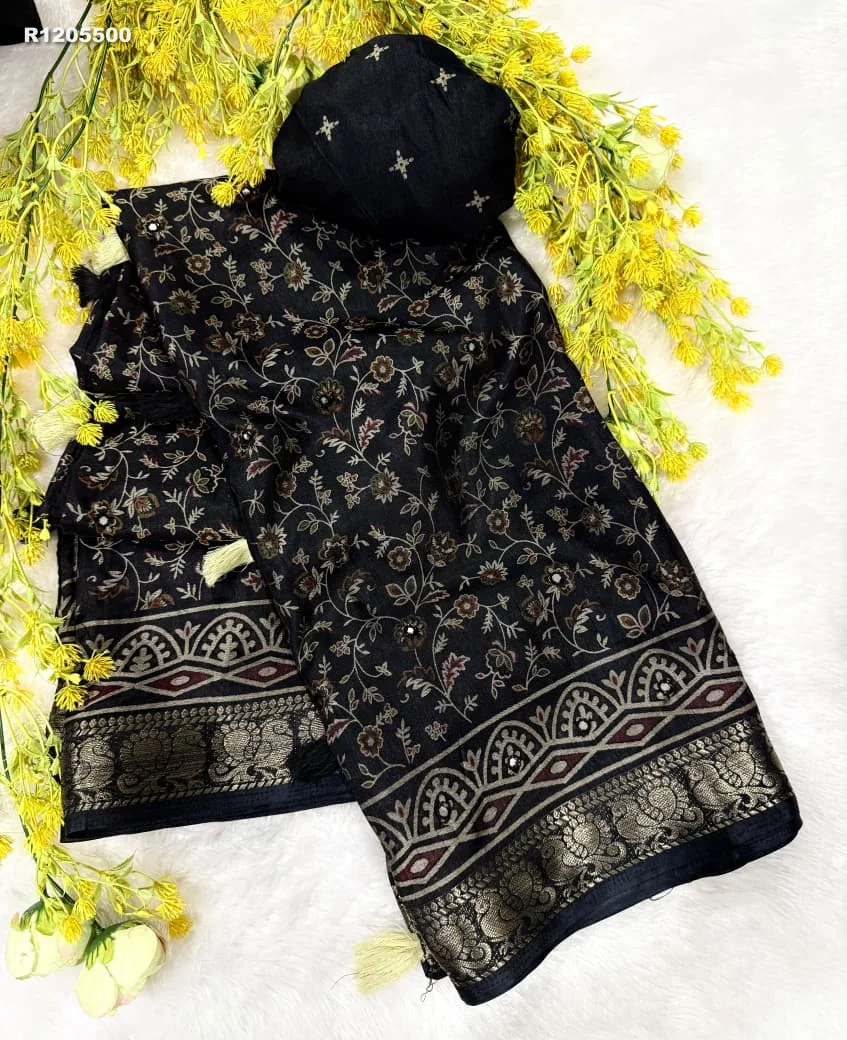 RK ethinics ...AJRAKΗ  havy marsh mellow self  SOFT GEORGET  JEQURD VIEWING saree 2