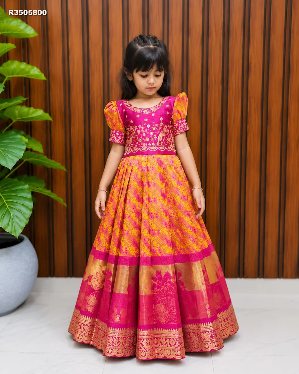 RK ethinics...Kids gown  NOTE- FULL FLAIR SAME AS PIC and chest, waist and height as per size||
