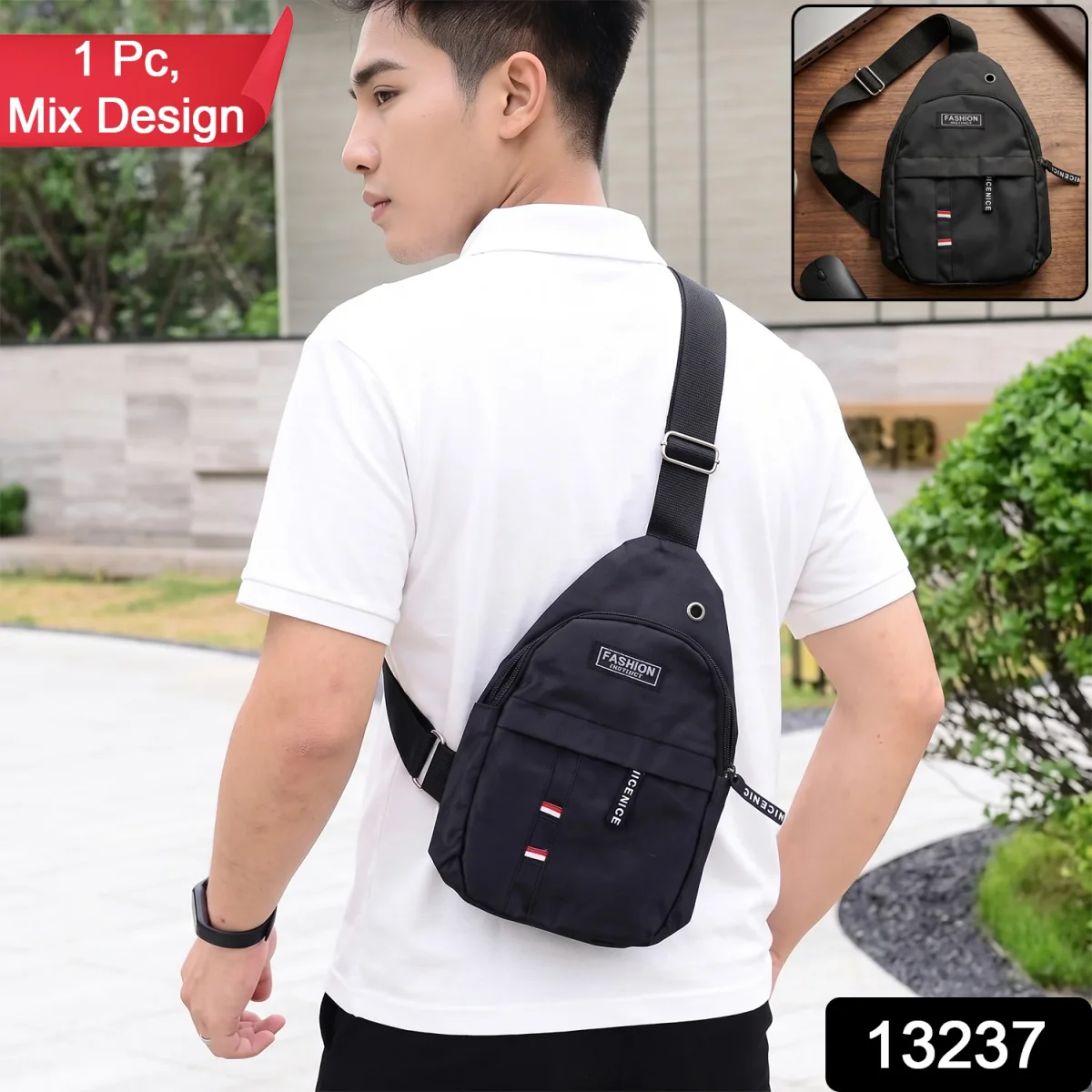 Waterproof USB Charging Sling Bag – Travel & Crossbody | FERVENT  SKU 13237_travel_shoulder_bag_1pc  DSIN 13237 2