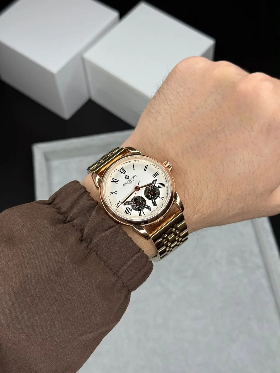 Patek philippe Mens Luxury Skeleton Automatic Mechanical Wrist Watch 2