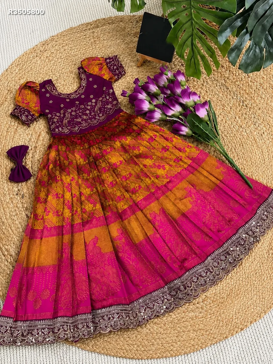 RK ethinics...Kids gown  NOTE- FULL FLAIR SAME AS PIC and chest, waist and height as per size|| 5