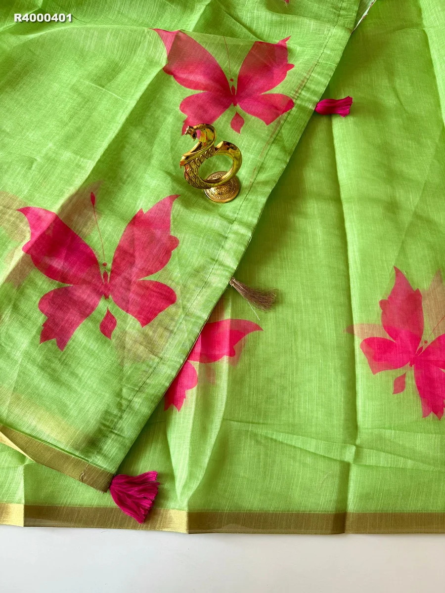 RK ethinics...SUPER HIT DEGINE  new trading linen cotton saree with pallu tussle 4