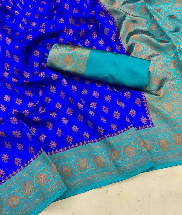 Product ID: NV4-ZvGw  Banarasi Semi-Silk Saree with Unstiched Blouse Piece 8