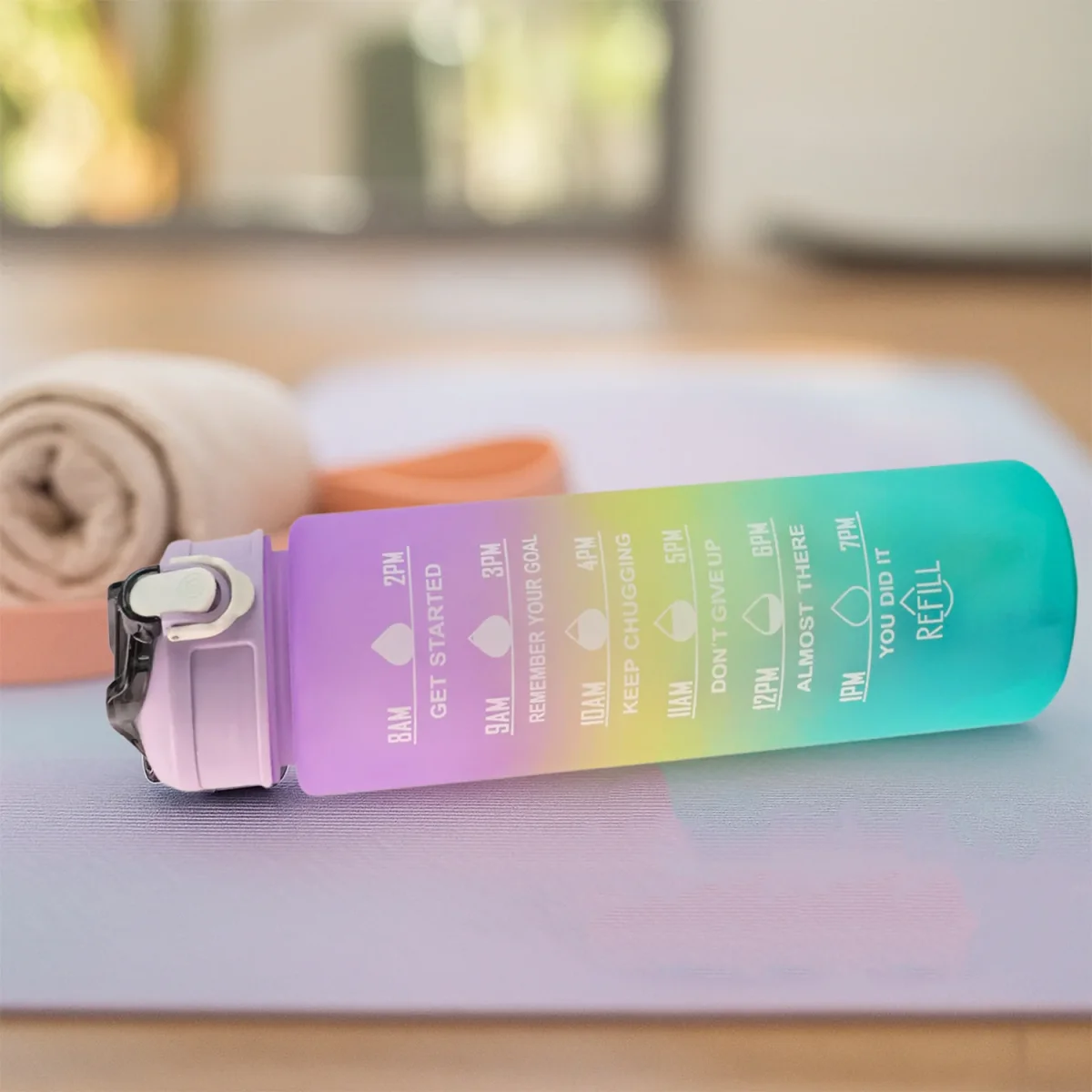 Motivational Water Bottle with Straw & Time Marker | Hydrozilla   SKU 0325_motivational_water_bottle  DSIN 325 2