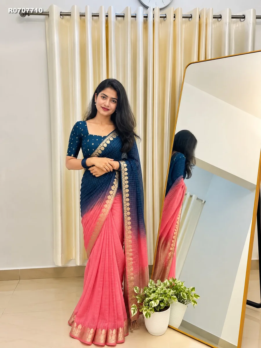 RK ethinics...New Colour Added  Viscose Georgette Saree With Viscose Blouse & premium 2D Daying 5