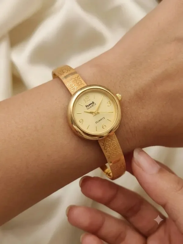 Product ID: _9wMuLwn  Bestseller Micro Gold Plated Designer Fancy Watch And Adjustable Bracelet Combo 2