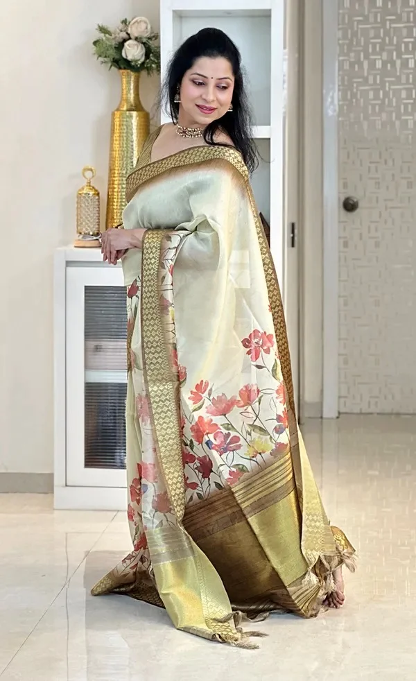 Product ID: whVci0Ih  Soft Tissue Silk sarees with Beautiful Digital Print With Attractive Border & Rich Pallu Wit 3