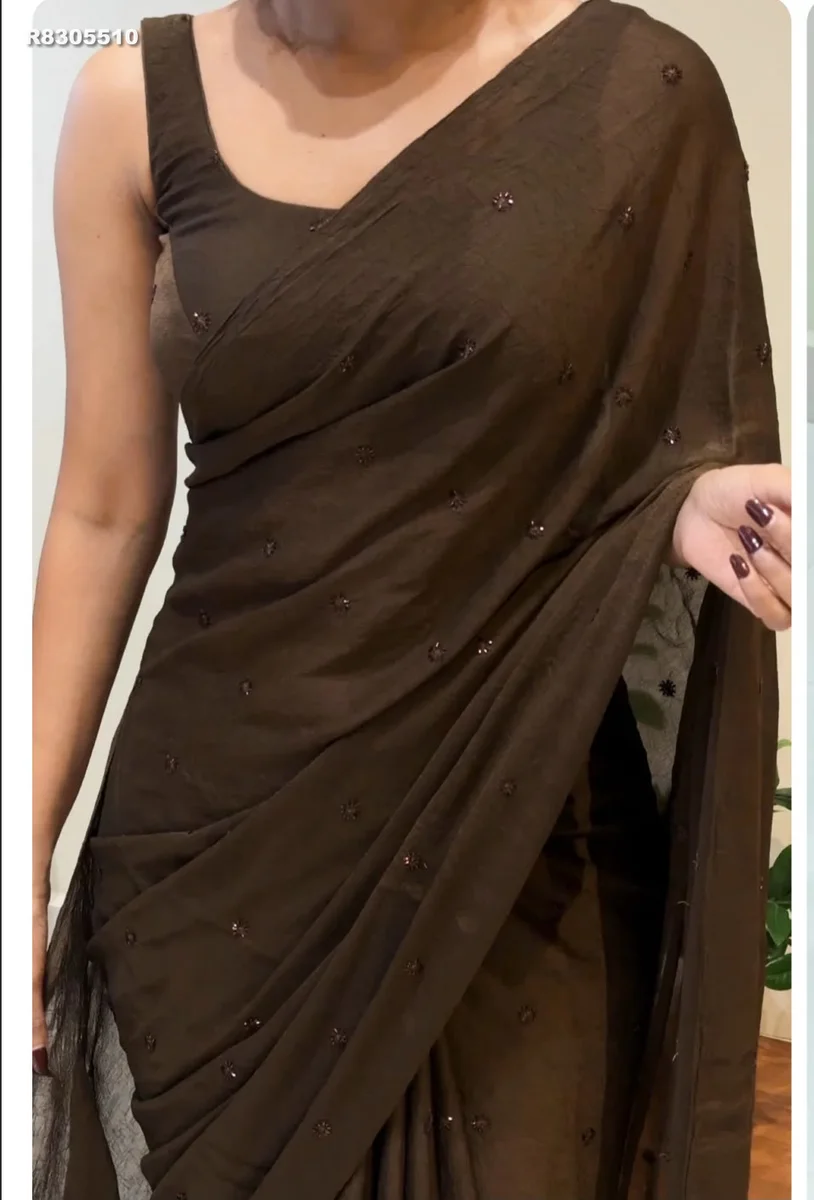 RK ethinics...Rangoli crush silk Saree Bits Sequence Work Saree With Running Blouse 3