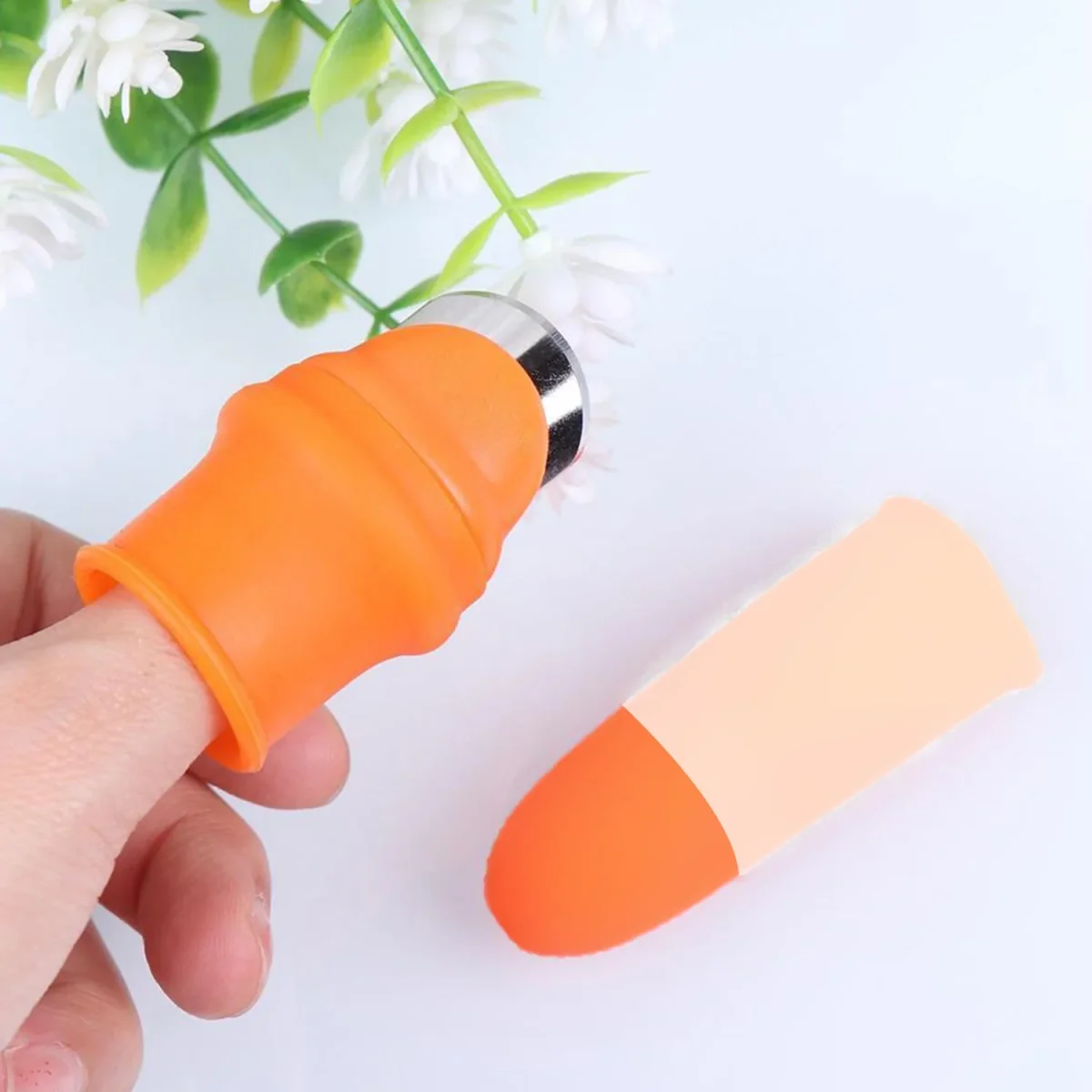 Vegetable Thumb Cutter – Safe & Easy Kitchen Tool | Quickslice SKU 2662_1pair_vege_thumb_cutter  DSIN 2662 3