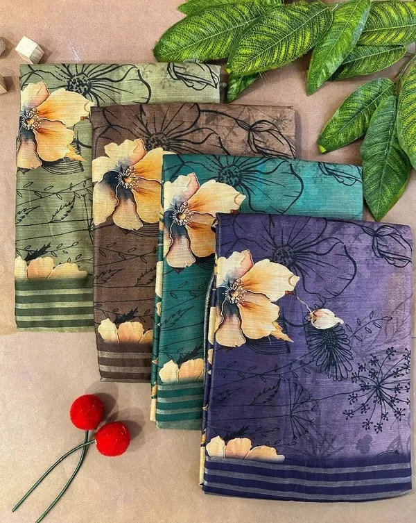 Product ID: EFe6Wkya  superior desi soft silky tussar sarees with ombre scheme body and over it floral conceptual prints 5