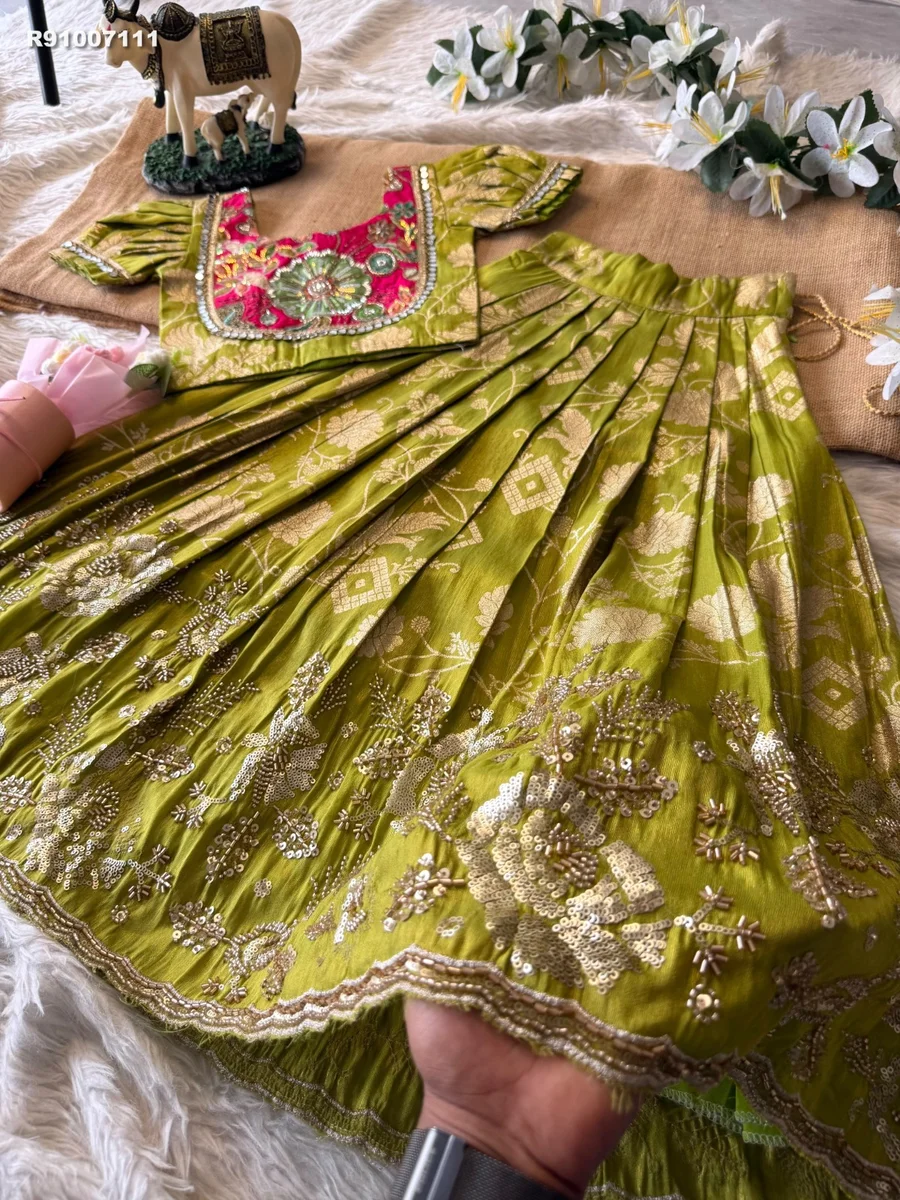 RK ethinic...Speciality:- Position print with maggam work  Beautiful kids dress 8