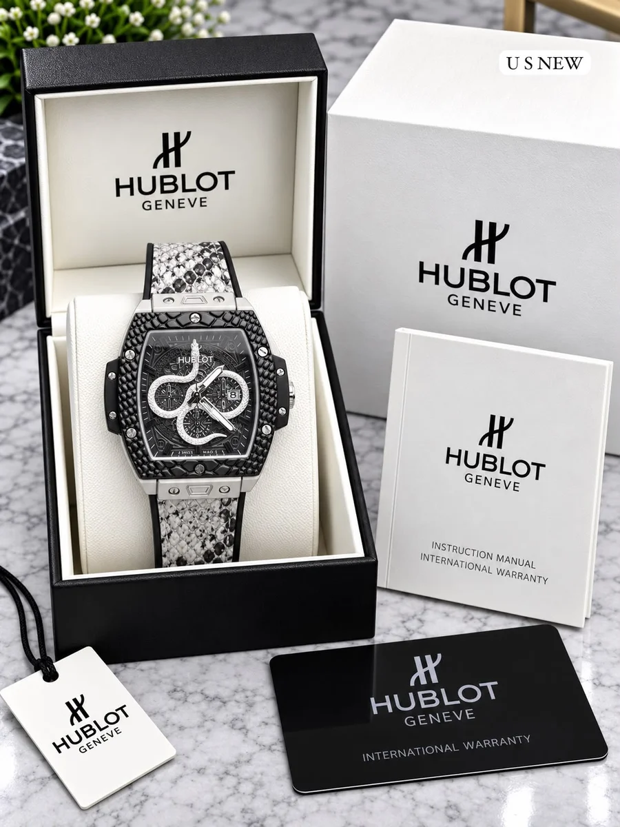 *HUBLOT  Ultraflat Titanium Silver Dial Men's Watch Limited Edition * 3