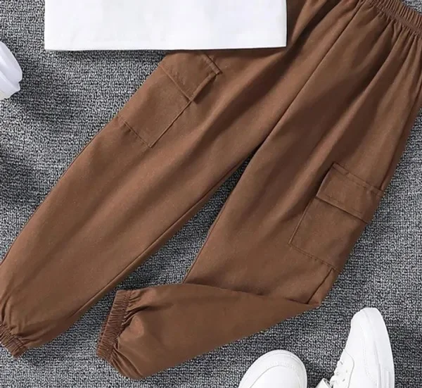Product ID: PQ8fjKAF  Bestseller Brown Cotton Tinkle Trendy Girls T-Shirt & Pant Sets 4