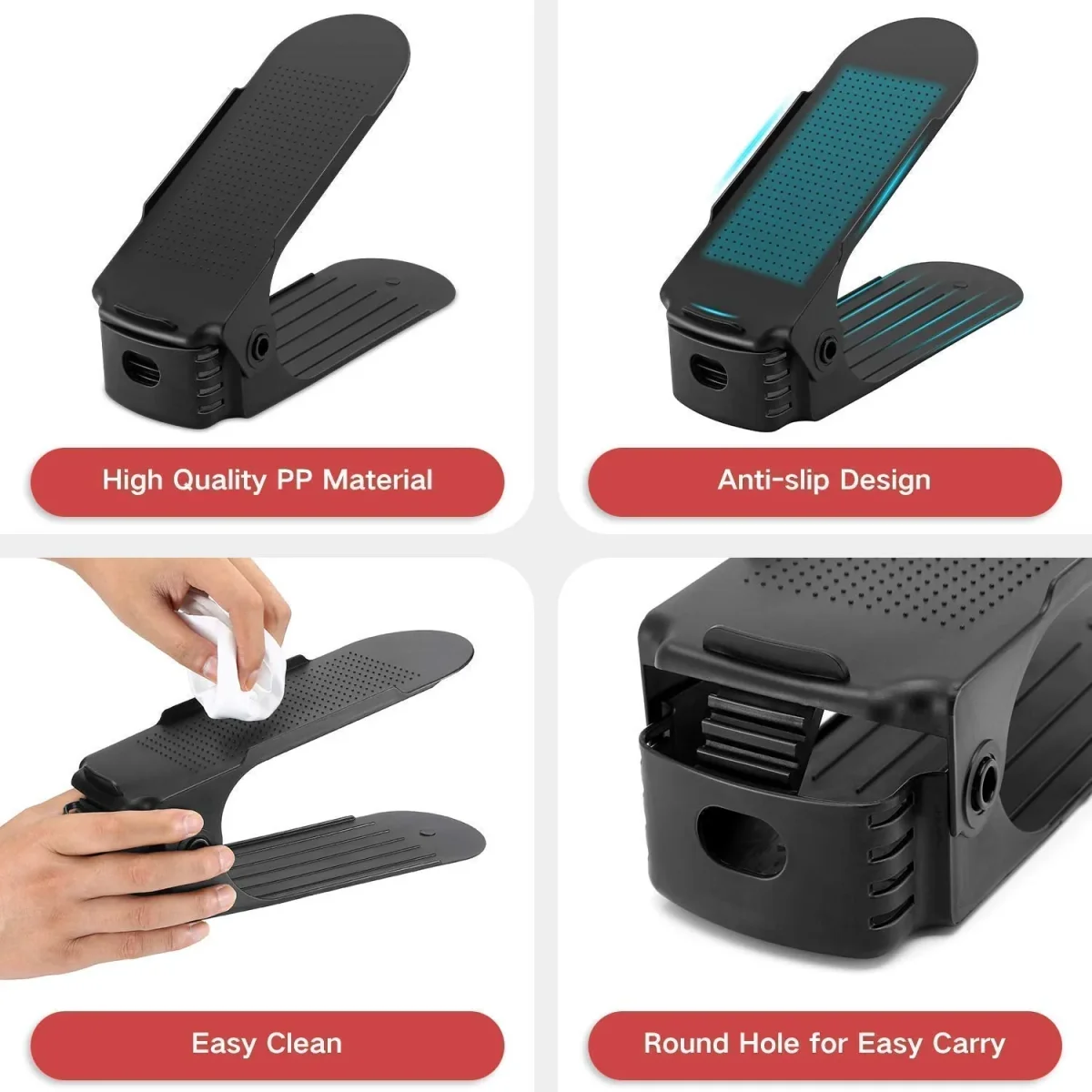 Adjustable Shoe Organizer – Folding Space Saver | Velvet Organizers   SKU 7277_adjustable_shoe_holder  DSIN 7277 4