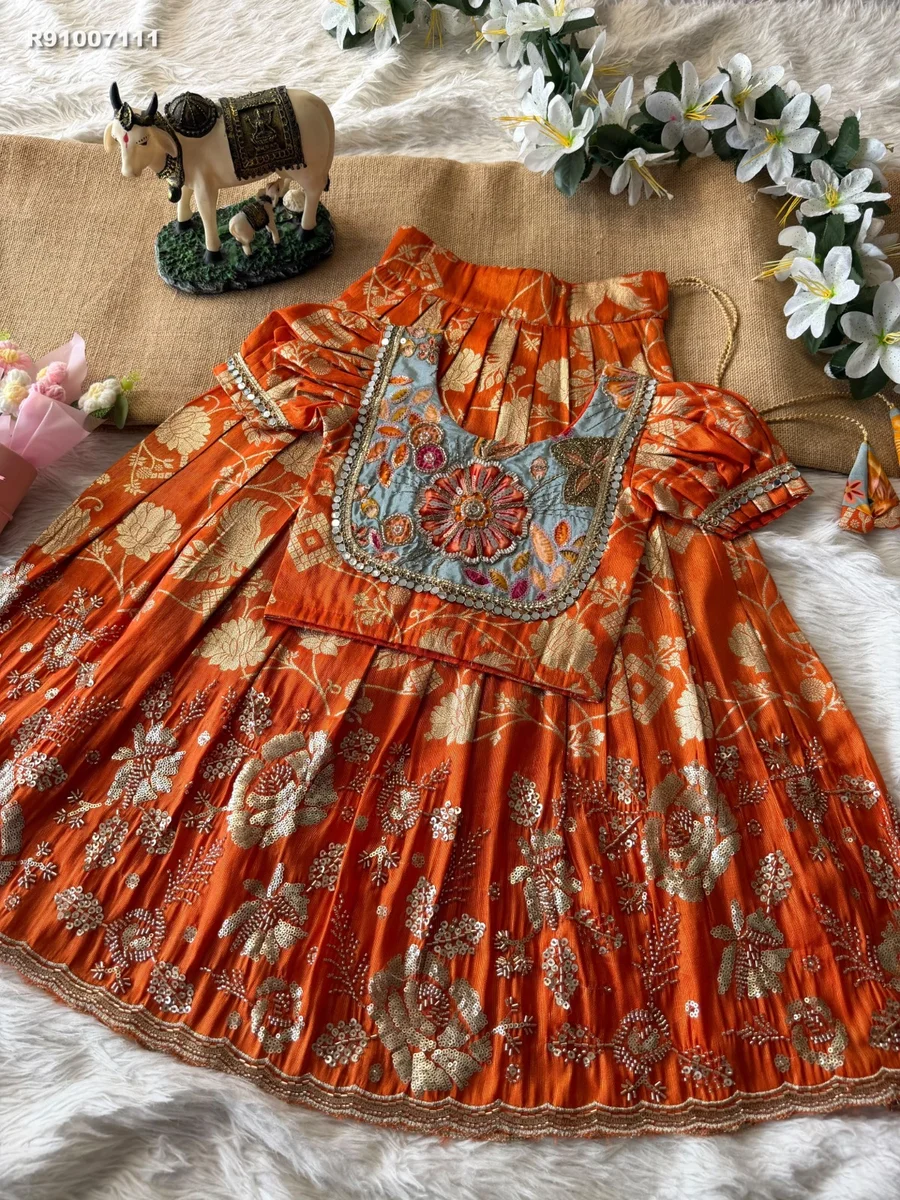 RK ethinic...Speciality:- Position print with maggam work  Beautiful kids dress 4
