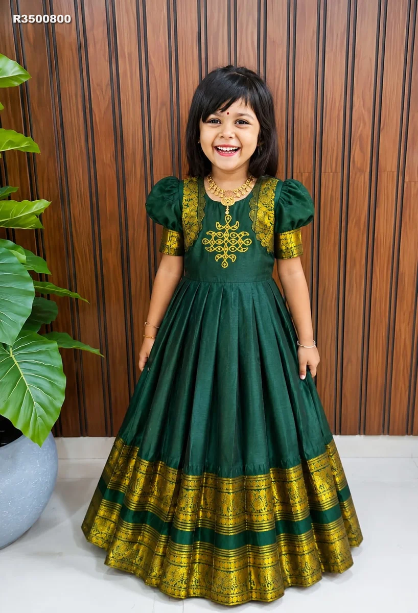 RK ethinics.... kids gown FULL FLAIR SAME AS PIC and chest, waist and height as per size|| 7