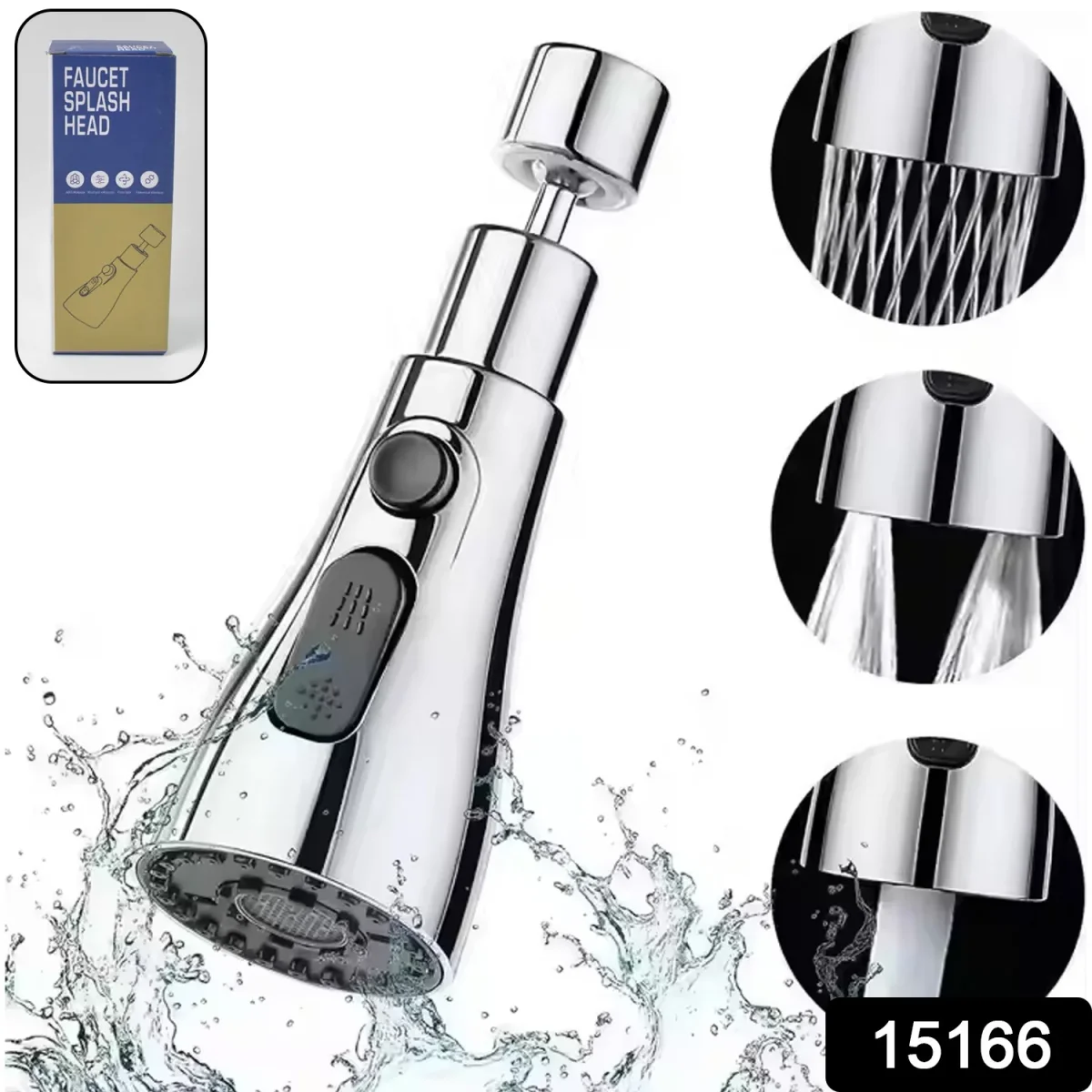 Kitchen Faucet Sprayer – 3-Function Pull Down |   SKU 15166_kitchen_sink_faucet_aerator_1pc  DSIN 15166 2