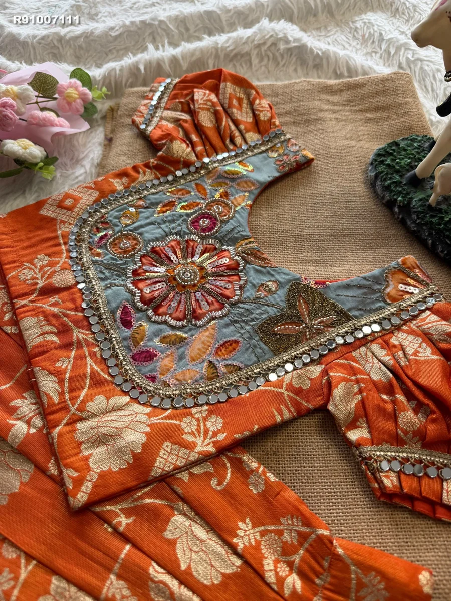 RK ethinic...Speciality:- Position print with maggam work  Beautiful kids dress 3