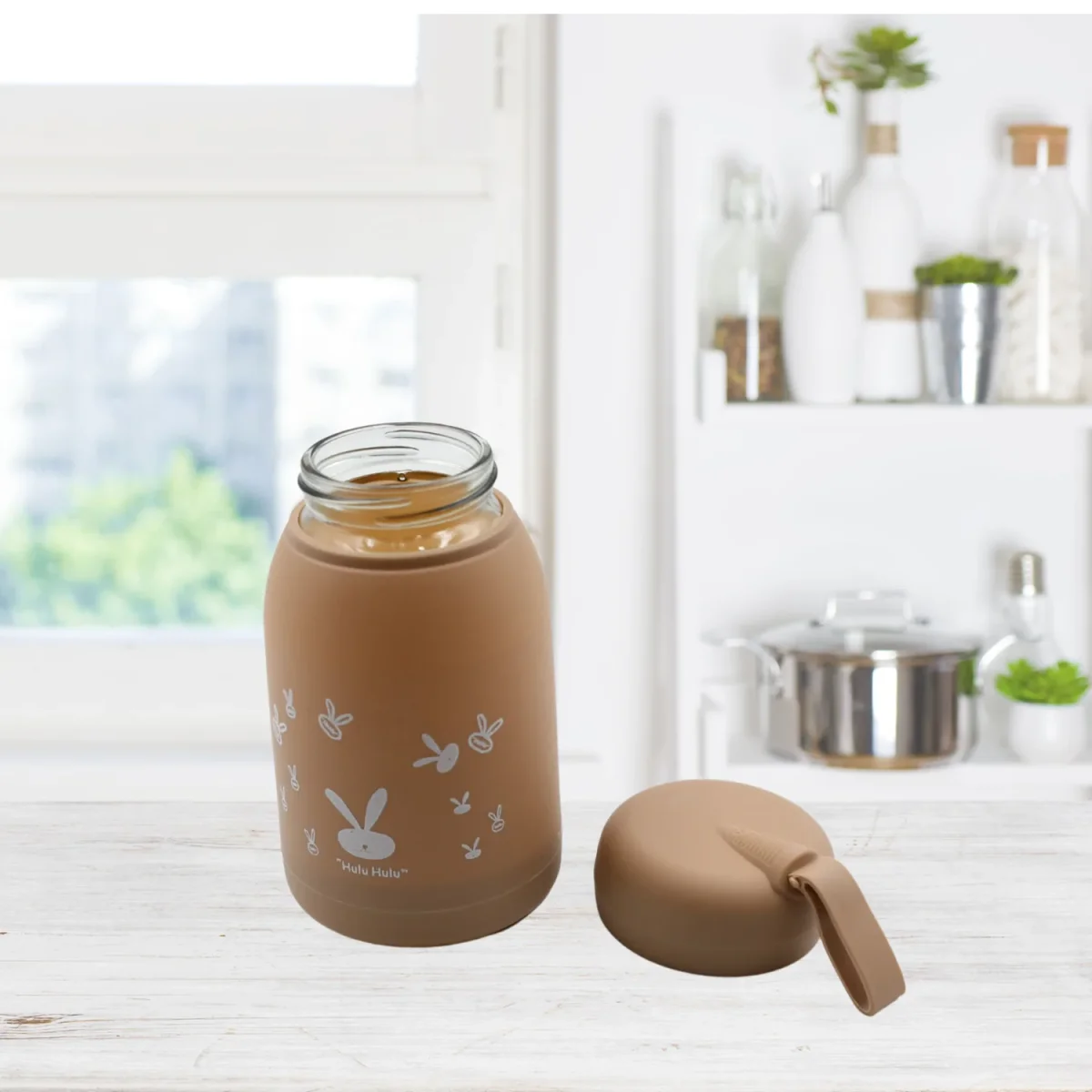 Kids Water Bottle – Bunny Print Glass Sipper 330ml | Own Hydrate   SKU 6954_glass_water_bottle_330ml  DSIN 6954 5