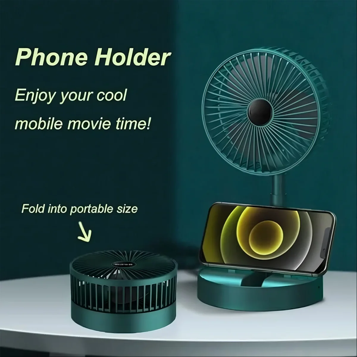 Portable Desktop Fan – Adjustable, Silent, Foldable | Velvet Wellness SKU 4642_telescopic_fan_adjustable  DSIN 4642 5