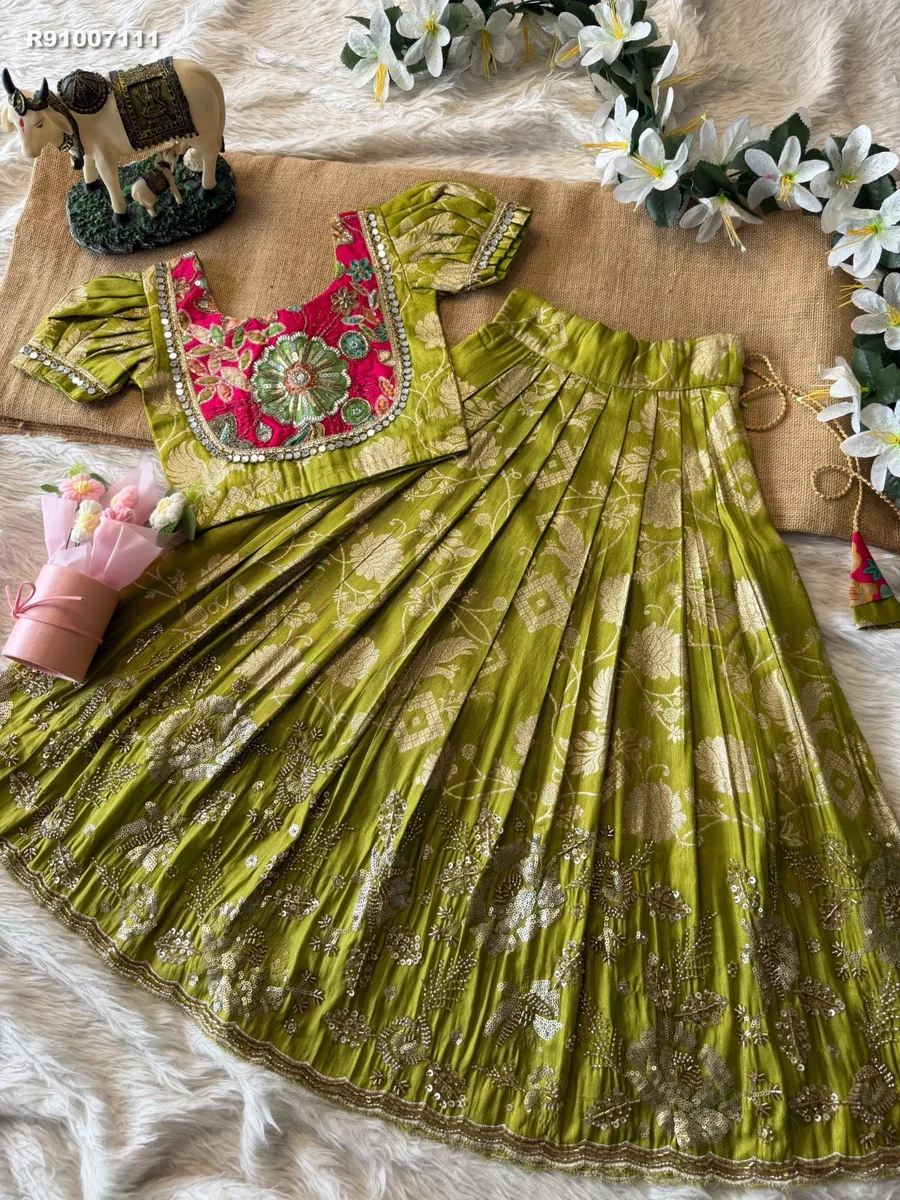 RK ethinic...Speciality:- Position print with maggam work  Beautiful kids dress 2