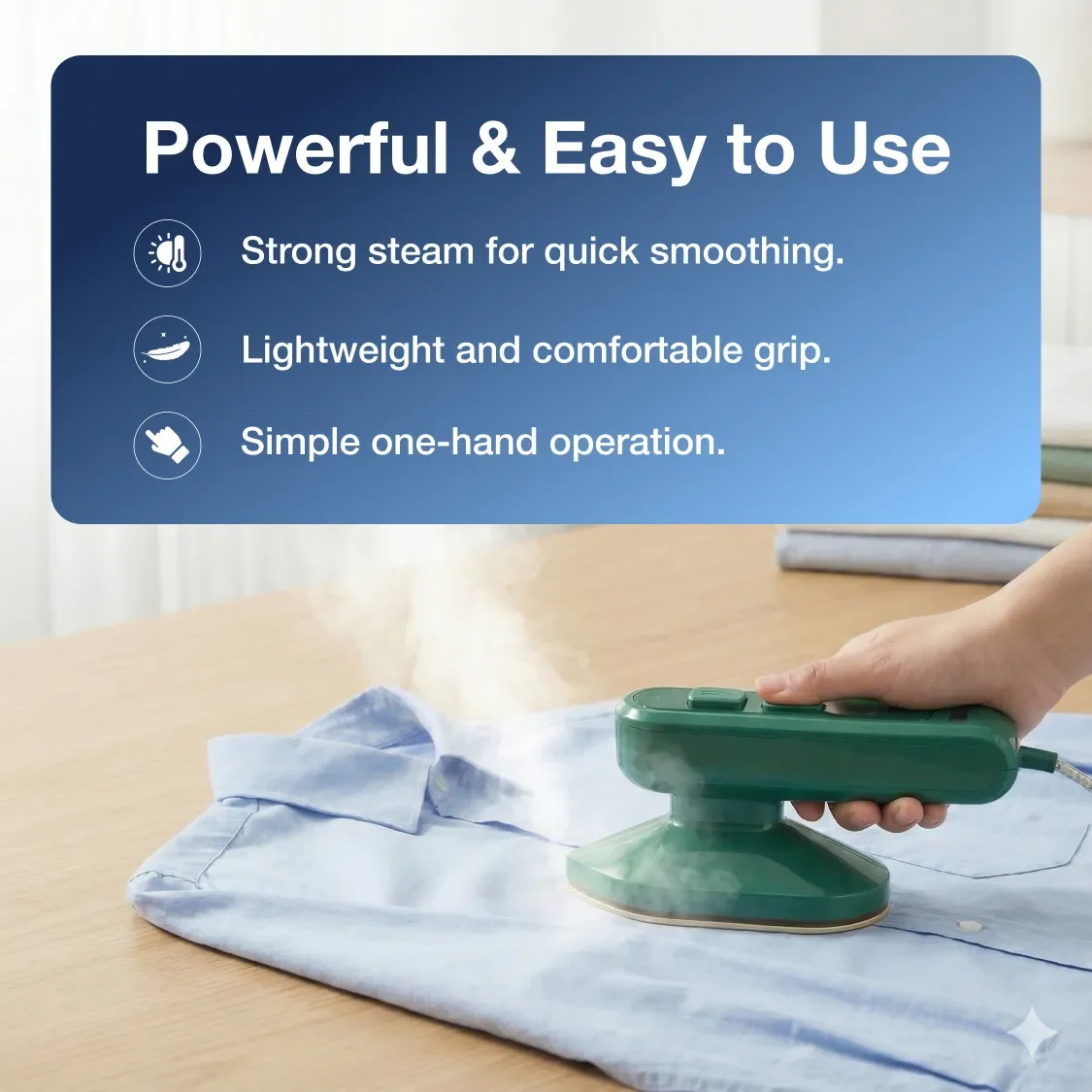 Portable Steam Iron – 2-in-1 Travel Garment Steamer | Happy Bathers  SKU 0312_mini_steam_iron_1pc  DSIN 312 2