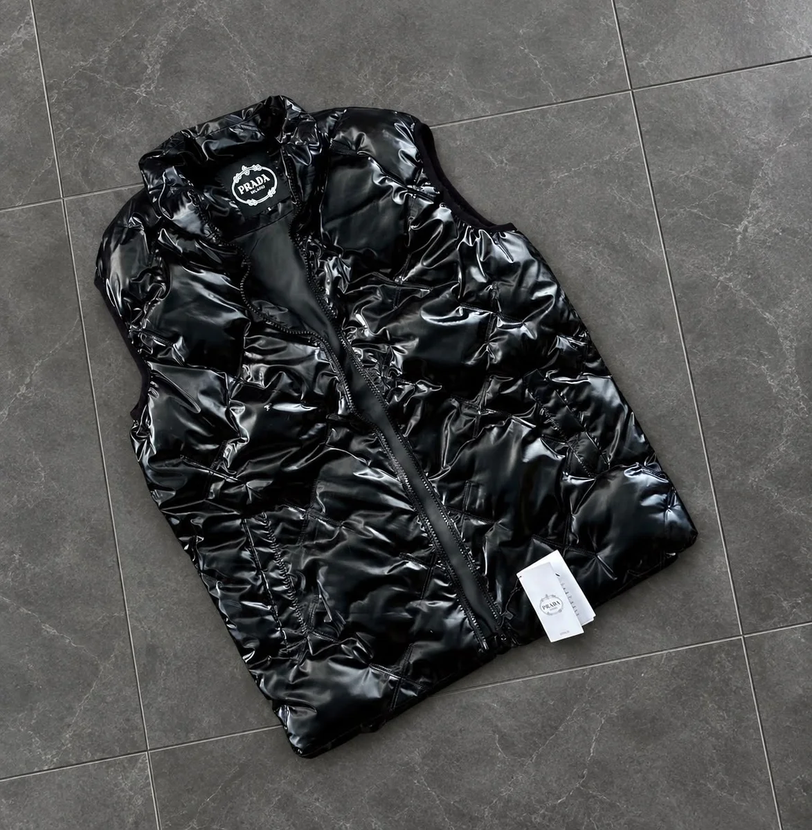 PRADA Leather Shine Puffer Jacket 4