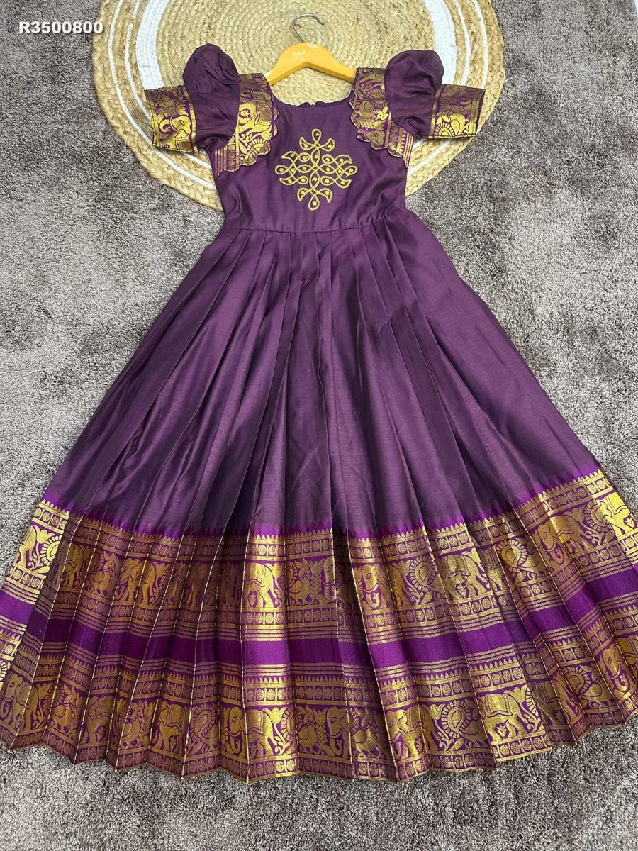 RK ethinics.... kids gown FULL FLAIR SAME AS PIC and chest, waist and height as per size|| 5