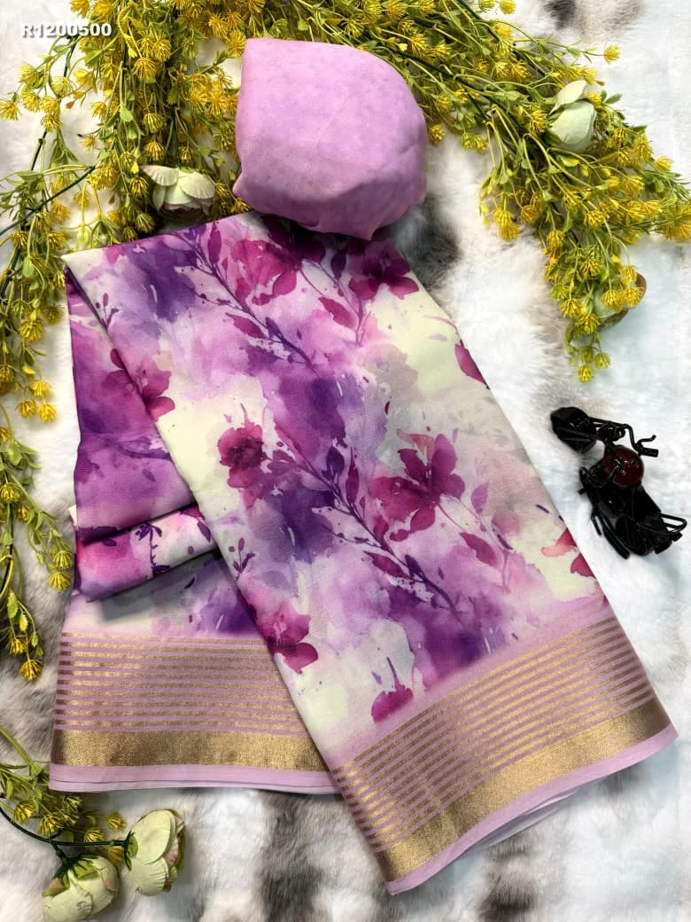 Rk ethinics...New uniform flowers special  IMPORTED DULL MOSS SILK QUALITY saree 9