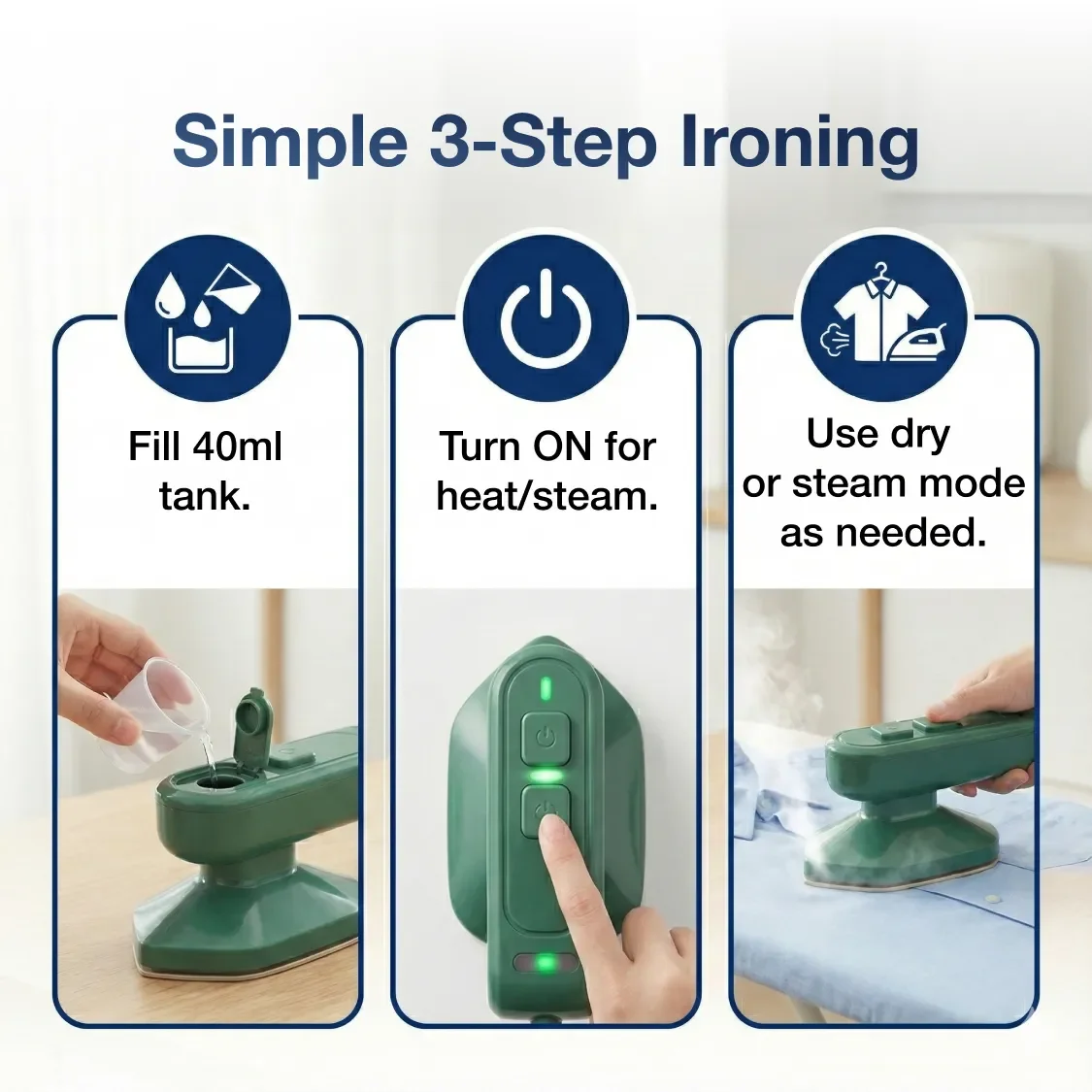Portable Steam Iron – 2-in-1 Travel Garment Steamer | Happy Bathers  SKU 0312_mini_steam_iron_1pc  DSIN 312 5