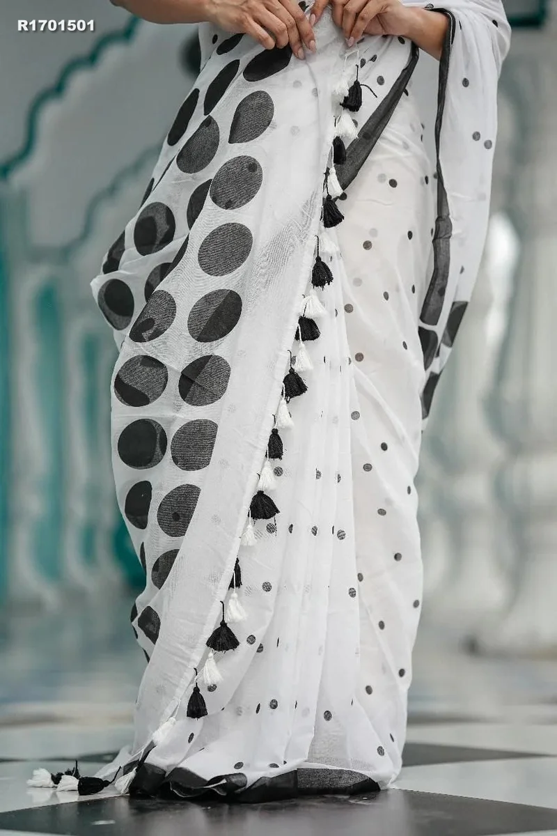 RK ethinics...Fabric - Plain Linen  Work - Digital Print.  Extra Work - Latkan (Fumka) 3