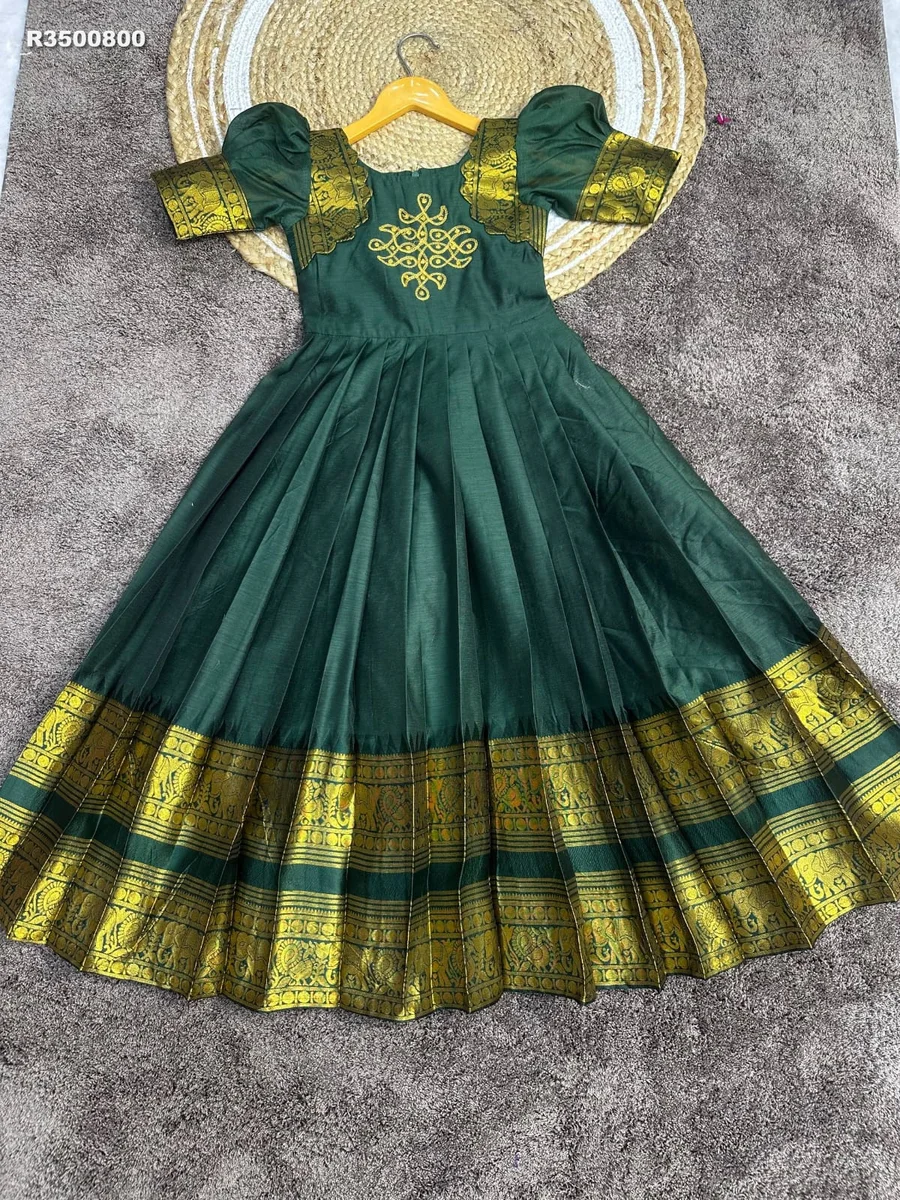 RK ethinics.... kids gown FULL FLAIR SAME AS PIC and chest, waist and height as per size|| 4