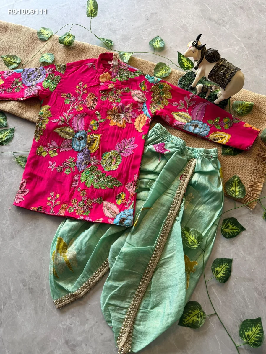 RK ethinics...Boys Dhoti Kurta ih Trending parrot Design 2