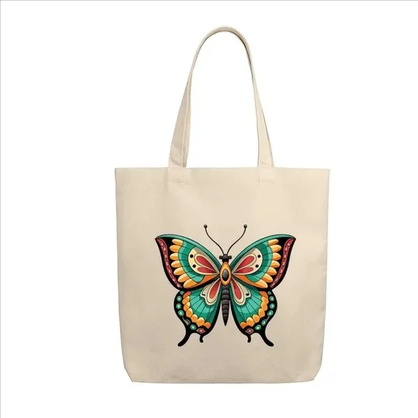 Product ID: -KZADQ6v  Butterfly White Tote Bag | Premium Canvas Tote Bag for Everyday Use