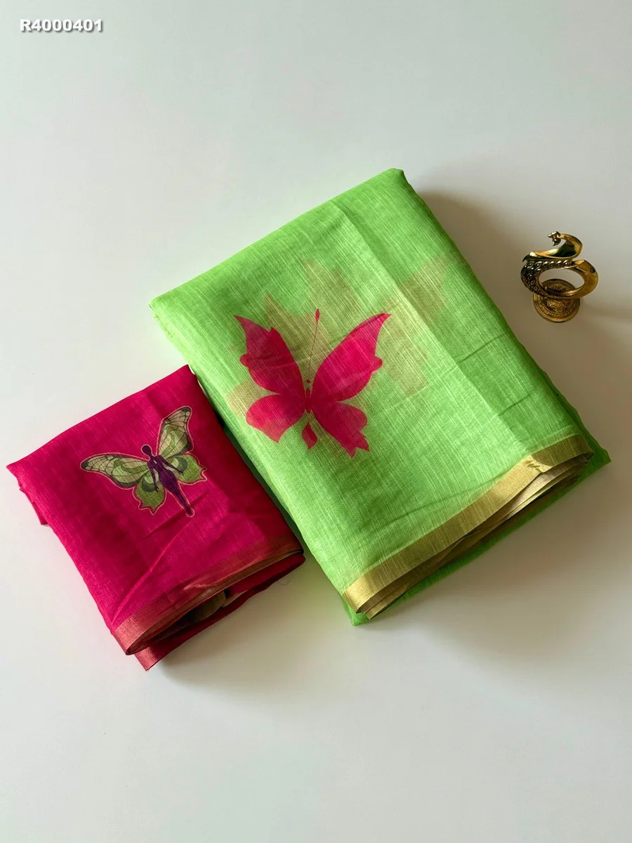 RK ethinics...SUPER HIT DEGINE  new trading linen cotton saree with pallu tussle 8