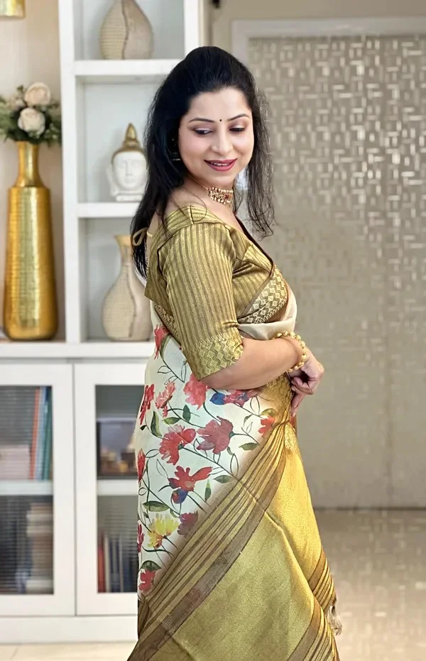 Product ID: whVci0Ih  Soft Tissue Silk sarees with Beautiful Digital Print With Attractive Border & Rich Pallu Wit