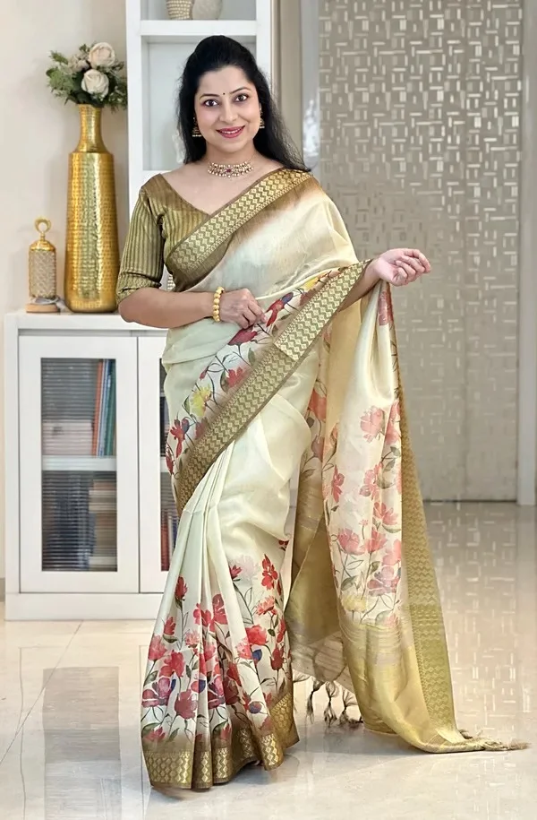 Product ID: whVci0Ih  Soft Tissue Silk sarees with Beautiful Digital Print With Attractive Border & Rich Pallu Wit 5