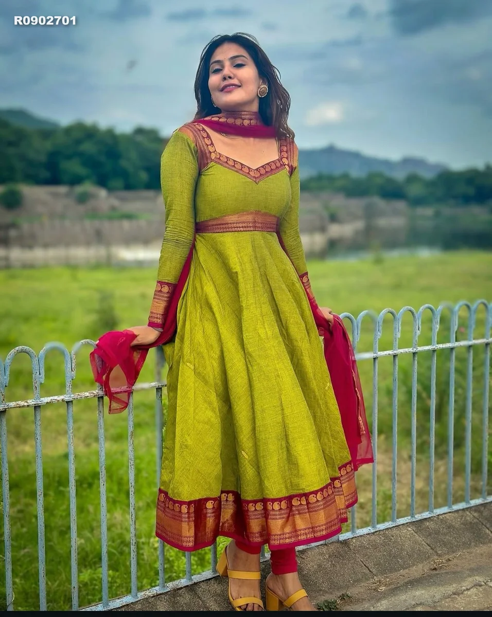 RK Ethinic....vichitra silk fabric with Jacquard weaving zari border And Soft Net Duppatta with lace border 2