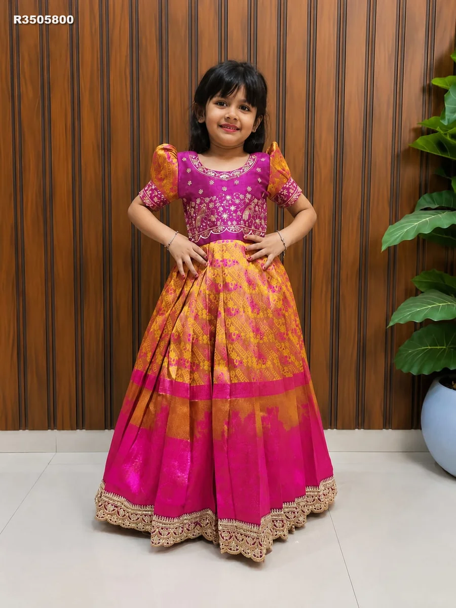 RK ethinics...Kids gown  NOTE- FULL FLAIR SAME AS PIC and chest, waist and height as per size|| 2