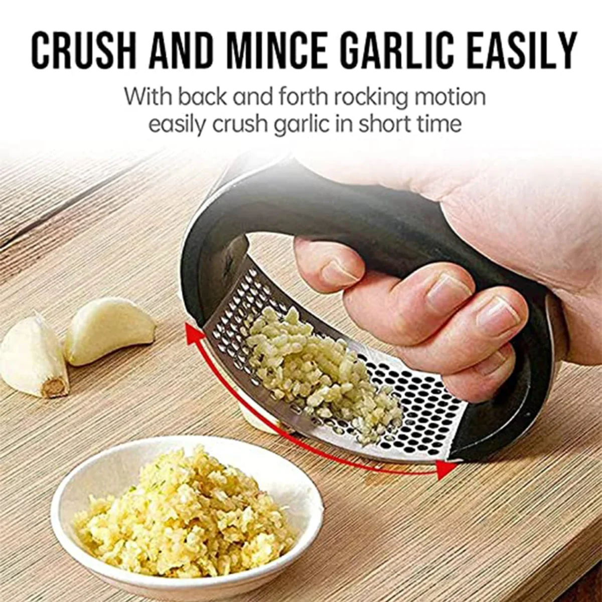 Garlic Press – Rocking Stainless Steel Ginger Mincer for Kitchen | GripChef 4