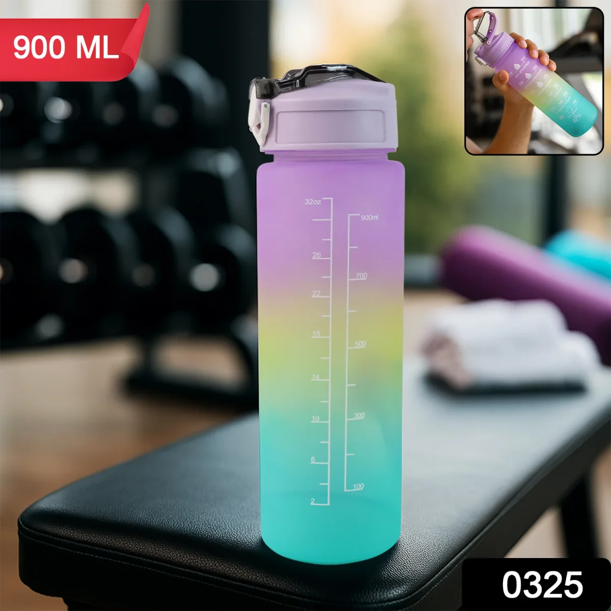 Motivational Water Bottle with Straw & Time Marker | Hydrozilla   SKU 0325_motivational_water_bottle  DSIN 325