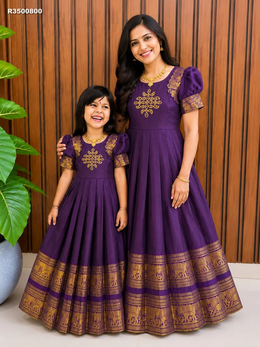 RK ethinics.... kids gown FULL FLAIR SAME AS PIC and chest, waist and height as per size||
