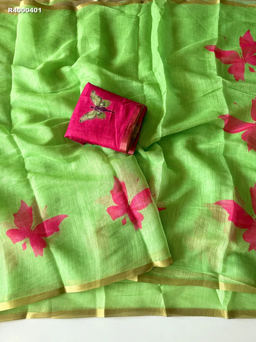 RK ethinics...SUPER HIT DEGINE  new trading linen cotton saree with pallu tussle 6