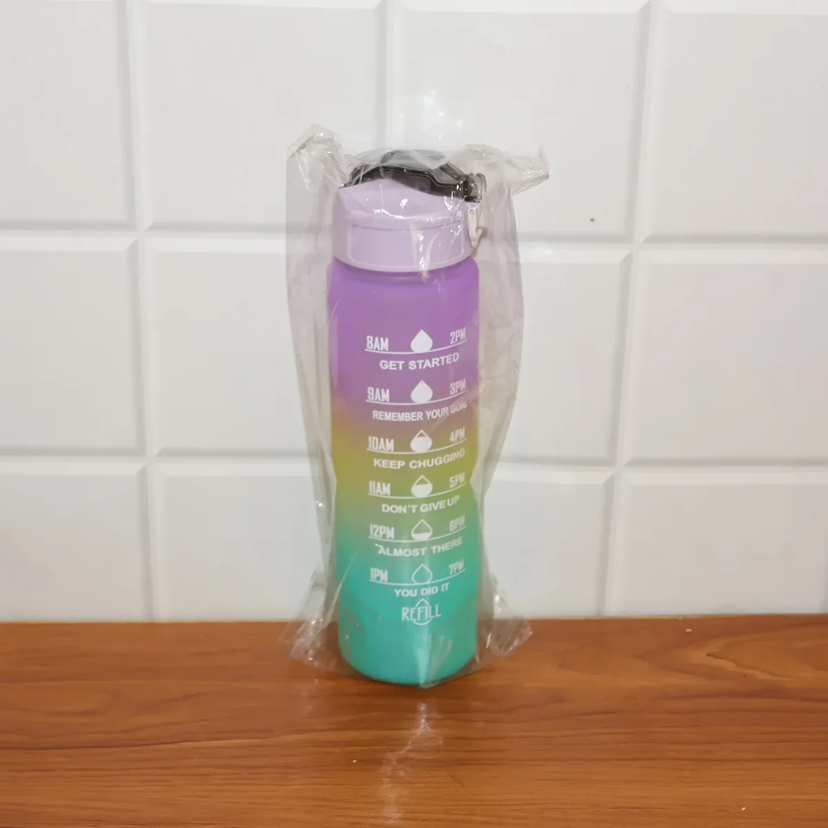 Motivational Water Bottle with Straw & Time Marker | Hydrozilla   SKU 0325_motivational_water_bottle  DSIN 325 6