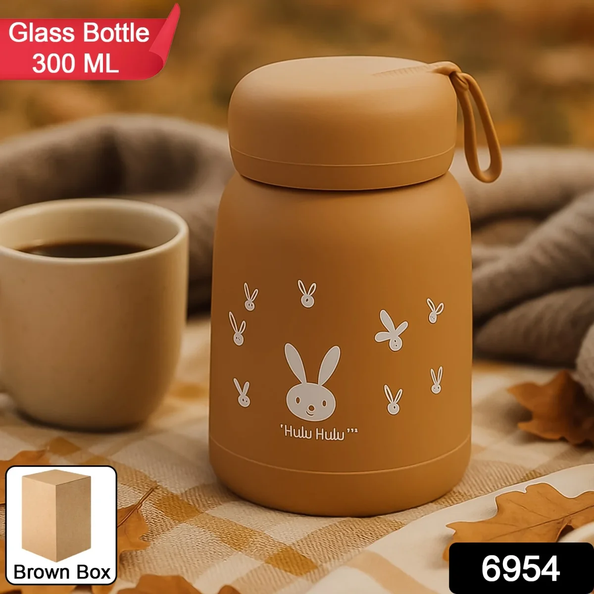 Kids Water Bottle – Bunny Print Glass Sipper 330ml | Own Hydrate   SKU 6954_glass_water_bottle_330ml  DSIN 6954 2
