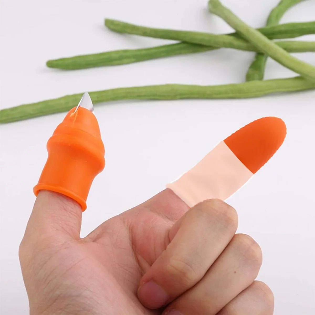 Vegetable Thumb Cutter – Safe & Easy Kitchen Tool | Quickslice SKU 2662_1pair_vege_thumb_cutter  DSIN 2662 4