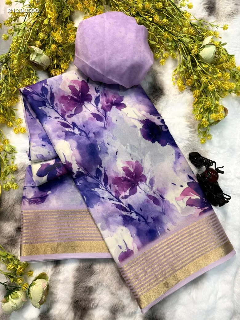 Rk ethinics...New uniform flowers special  IMPORTED DULL MOSS SILK QUALITY saree 4