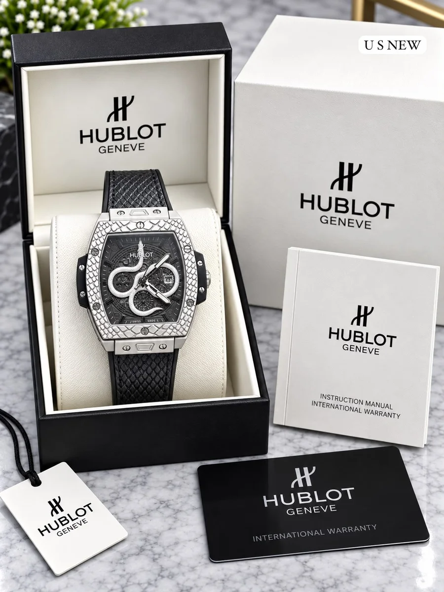 *HUBLOT  Ultraflat Titanium Silver Dial Men's Watch Limited Edition * 5