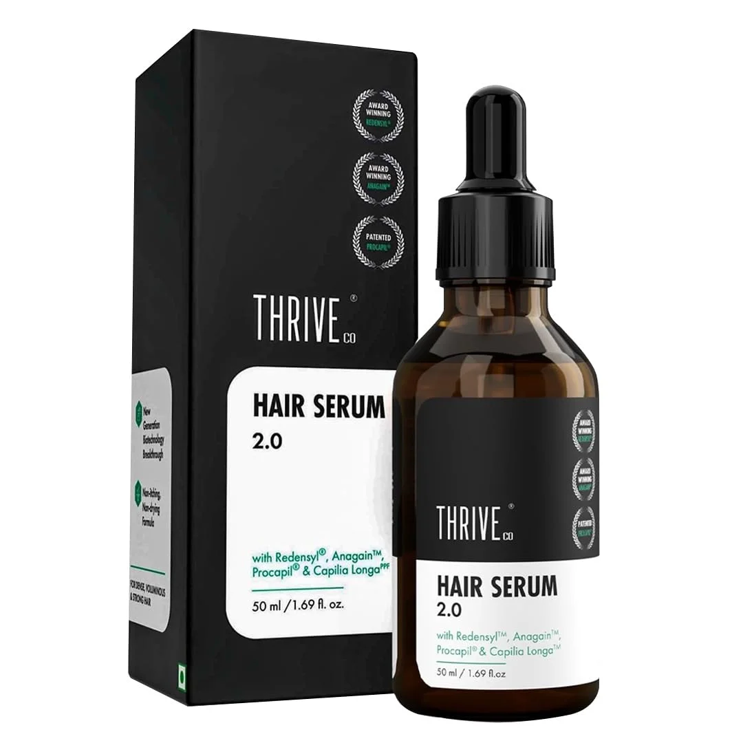 ThriveCo Hair Growth Serum for Scalp, 50ml |Advanced Patent Filed Clinically Proven Treatment for Hair Fall Control & Regrowth | Men & Women